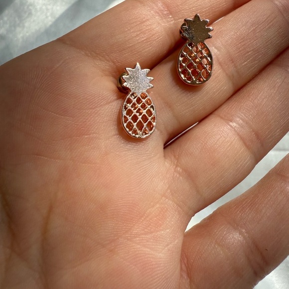 Anthropologe Rose gold Pineapple Stud Earrings - Picture 7 of 7